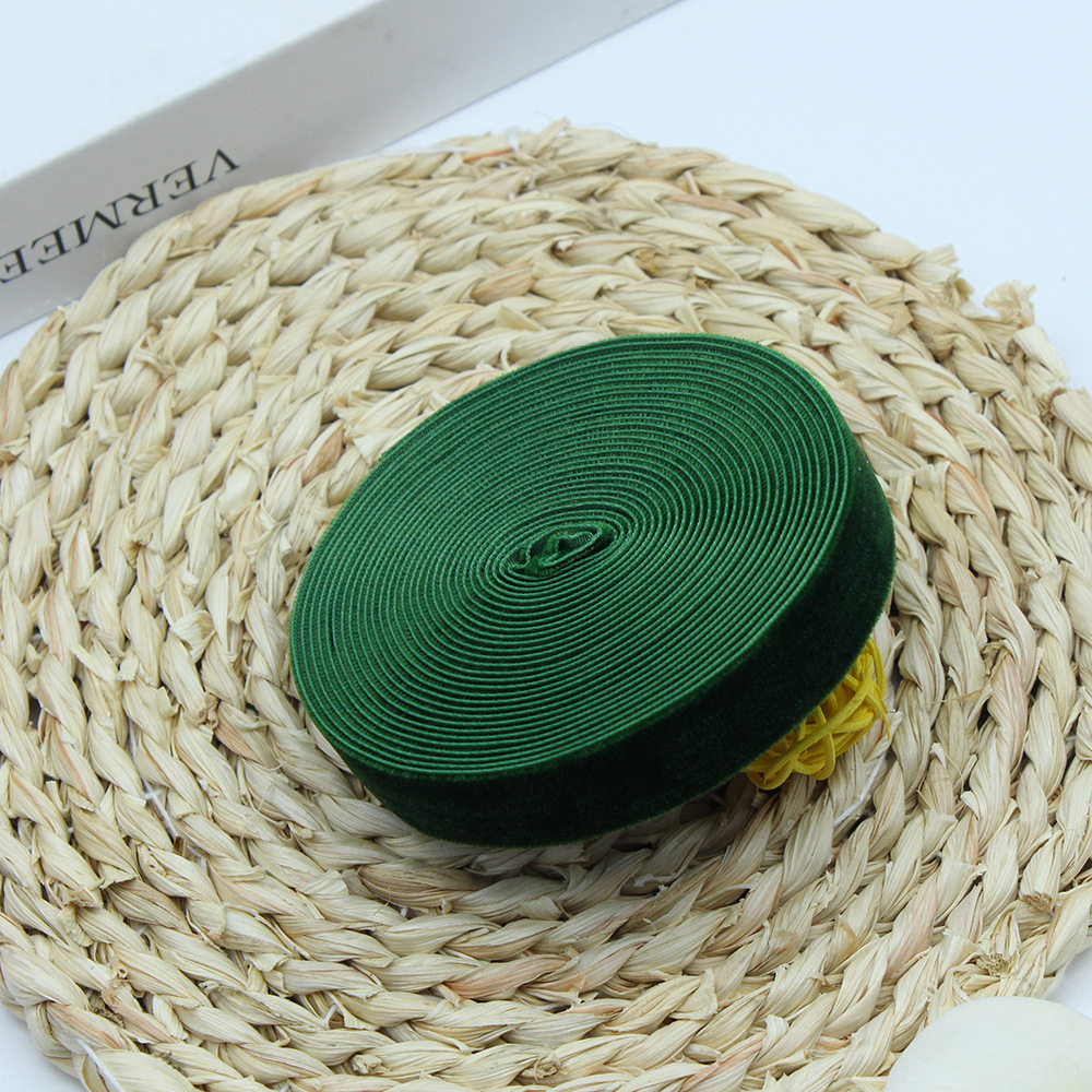 2cm unilateral banda de flocado ropa hecha a mano DIY accesorios, regalo de pastel embalaje de seda de terciopelo