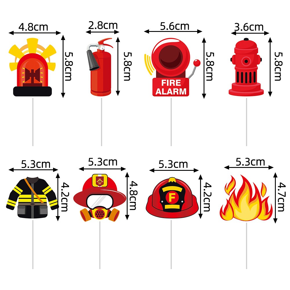 Nuevo tema de lucha contra incendios transfronterizo decoración de fiesta de cumpleaños bandera de dibujo decoración de cumpleaños bombero diseño de decoración de cumpleaños