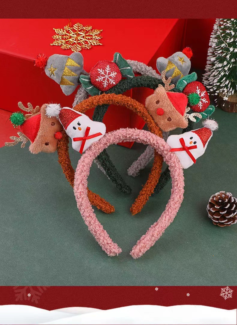 Chinoiserie Christmas Tree Santa Claus Cloth Handmade Hair Band 1 Piece display picture 3
