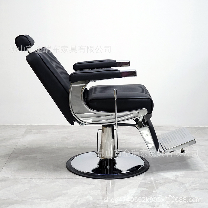 Comercio exterior silla de barbería negra moderna silla de salón de cuero silla giratoria elevable silla barber