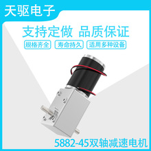 5882-45zy双轴蜗轮蜗杆直流自锁减速电机大扭矩12V 24V正反转马达