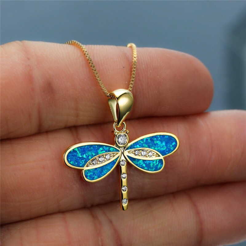 Pastoral Dragonfly Artificial Diamond Alloy Wholesale Pendant Necklace display picture 2