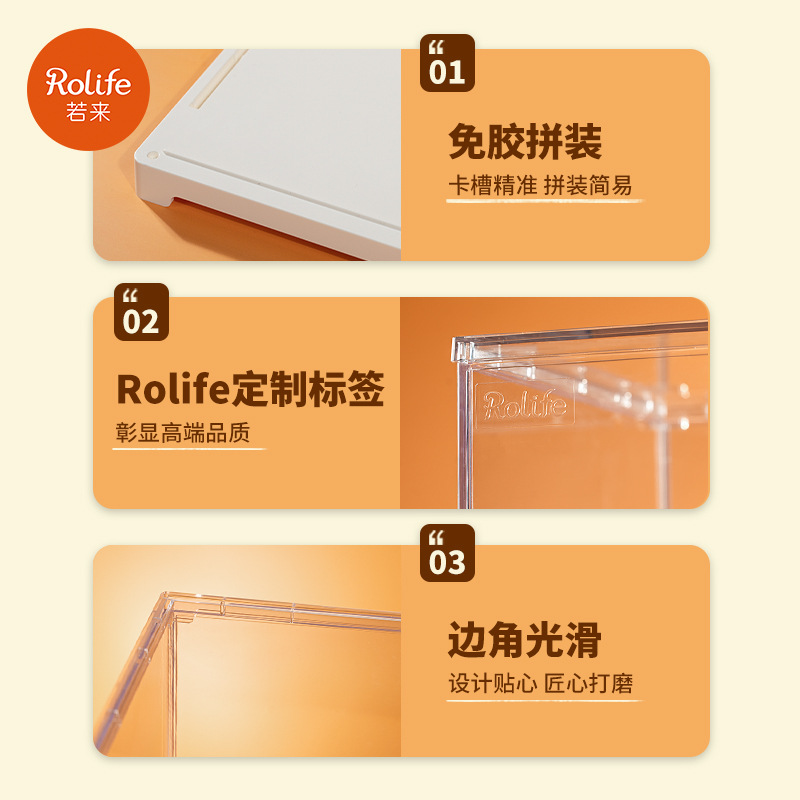 Ruostate rolife Ruolai DIY Cabin Dust Cover Display Box Household Imitation Acrylic Toy Storage Box Transparent