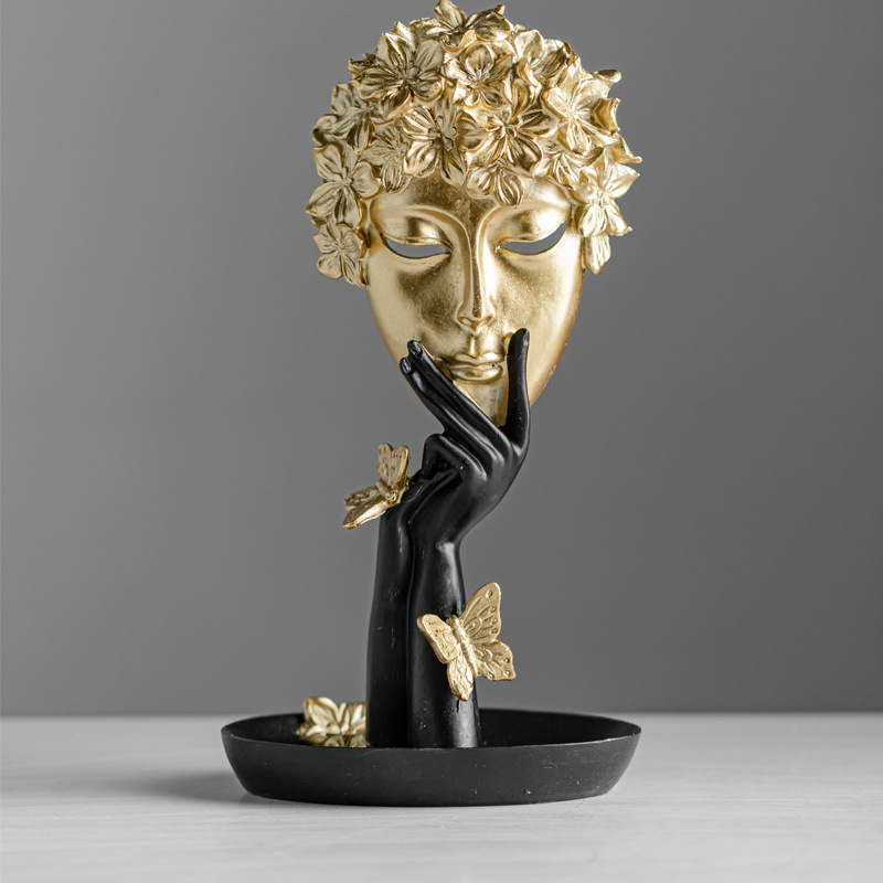 Moderno estilo europeo abstracto mascarilla decoración facial maquillaje artesanía vino gabinete sala de estar decoración transfronteriza al por mayor