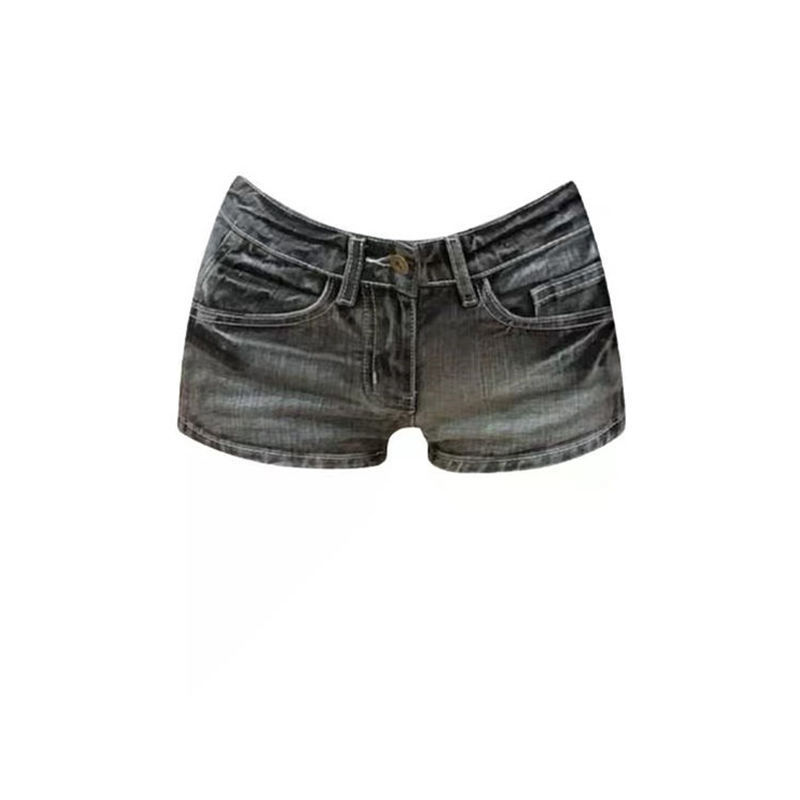 Low Waist Hot Shorts Women's Y2K Millennium Hot Girl Yabi Style Design Sense Niche A- shaped Slim Hip Denim Hot Pants