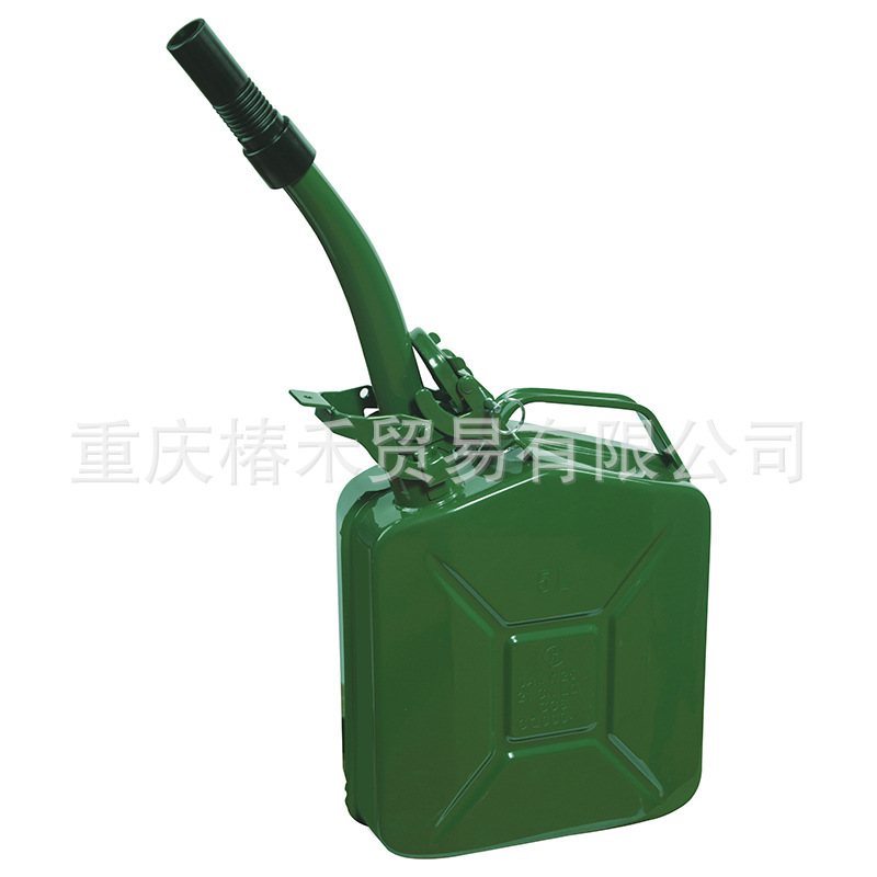 Chezai Vertical Oil Drum Thickened Car Iron Spare Portable Design (Fuel tank) - 5l-green