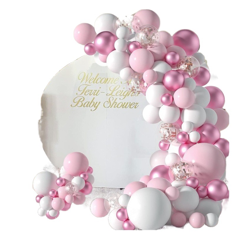 Amazon transfronteriza fiesta Rosa globo metal polvo confeti globo bebé niña ducha decoración globo arco