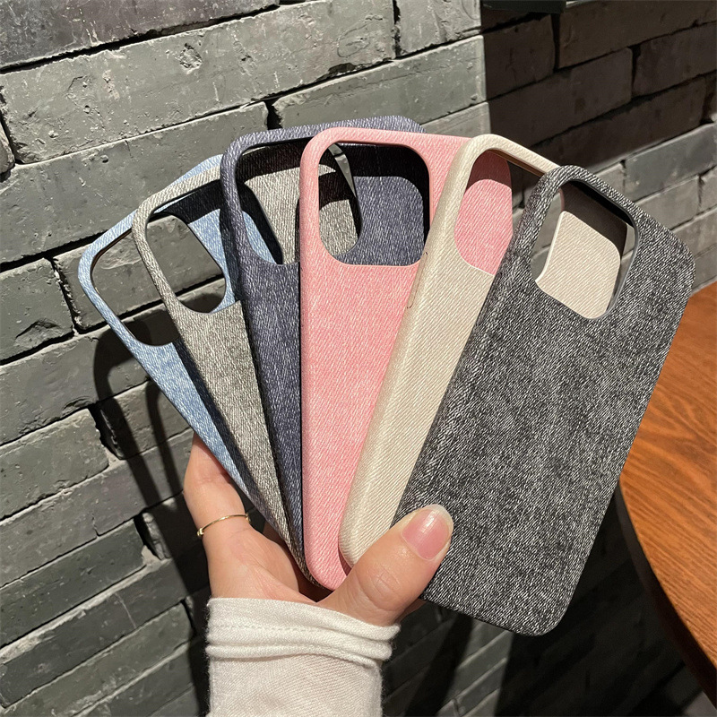 Denim Linen Texture Suitable for Apple 17 Pro Max Phone Case iPhone 14 Triple Pack 13 Ultra-Thin 12/15/16/X