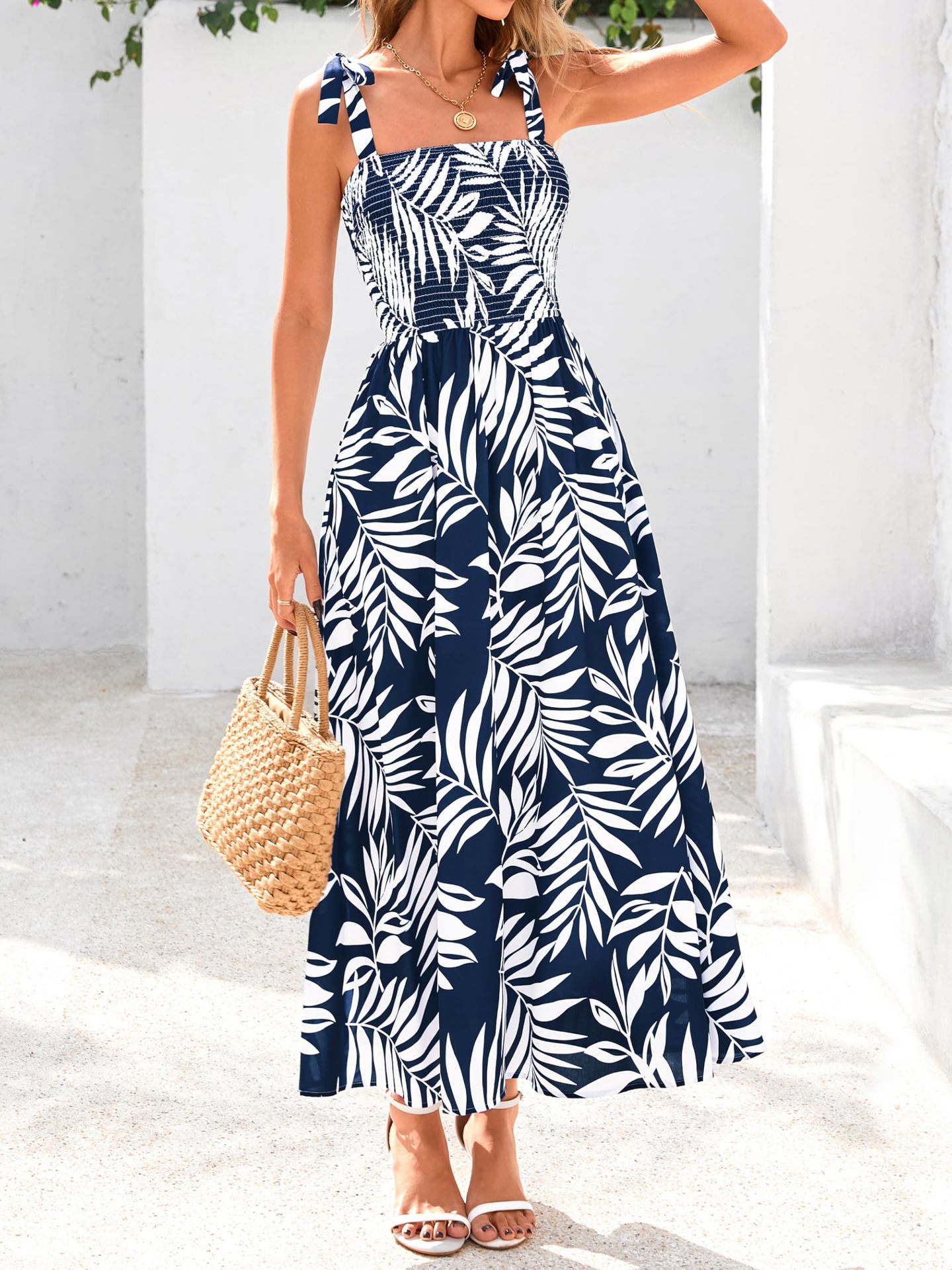 2026 Summer Commute Style Women Sleeveless Printed Long Camisole Dress_ecoleips.com