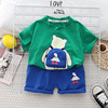 Summer cartoon bag for boys, sleeves, children's sports set, with short sleeve