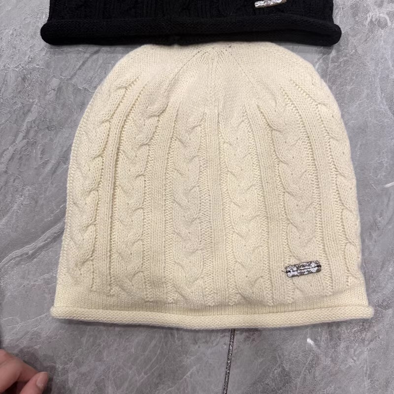 老钱风麻花卷边针织堆堆帽子女秋冬保暖网红款宽松弹力毛线帽冷帽|undefined