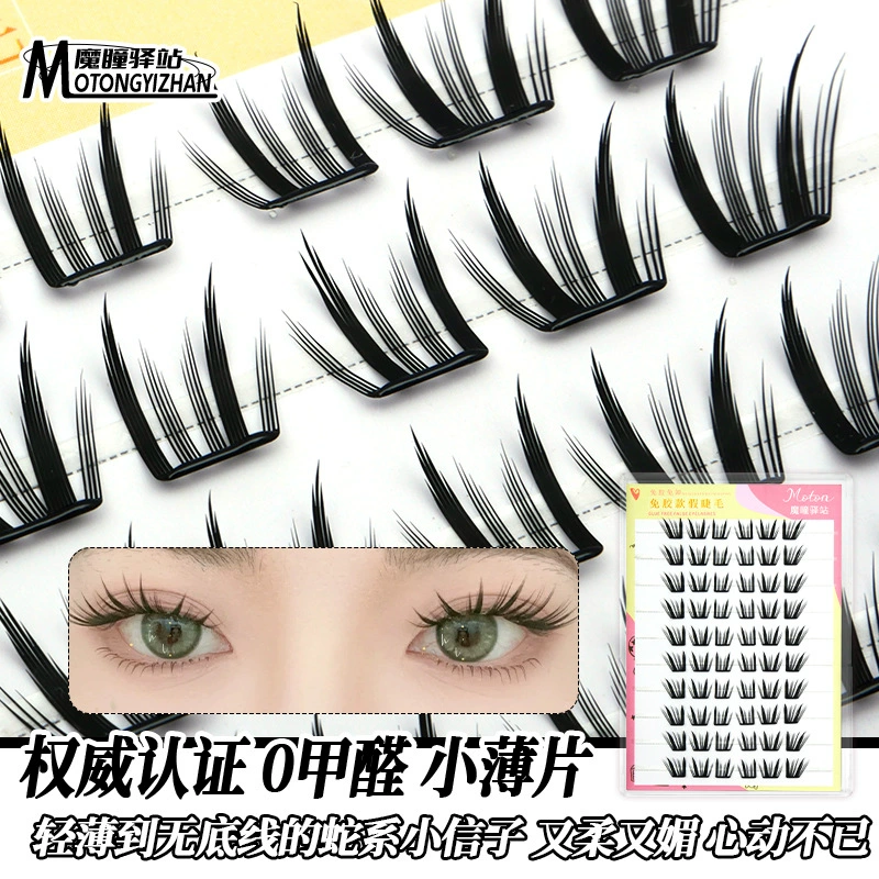 Клей- Free false eyelashes, natural and daily style, sunflower white boiled water, thick and photogenic, rat type dog Su Daji and fox type Pingdu