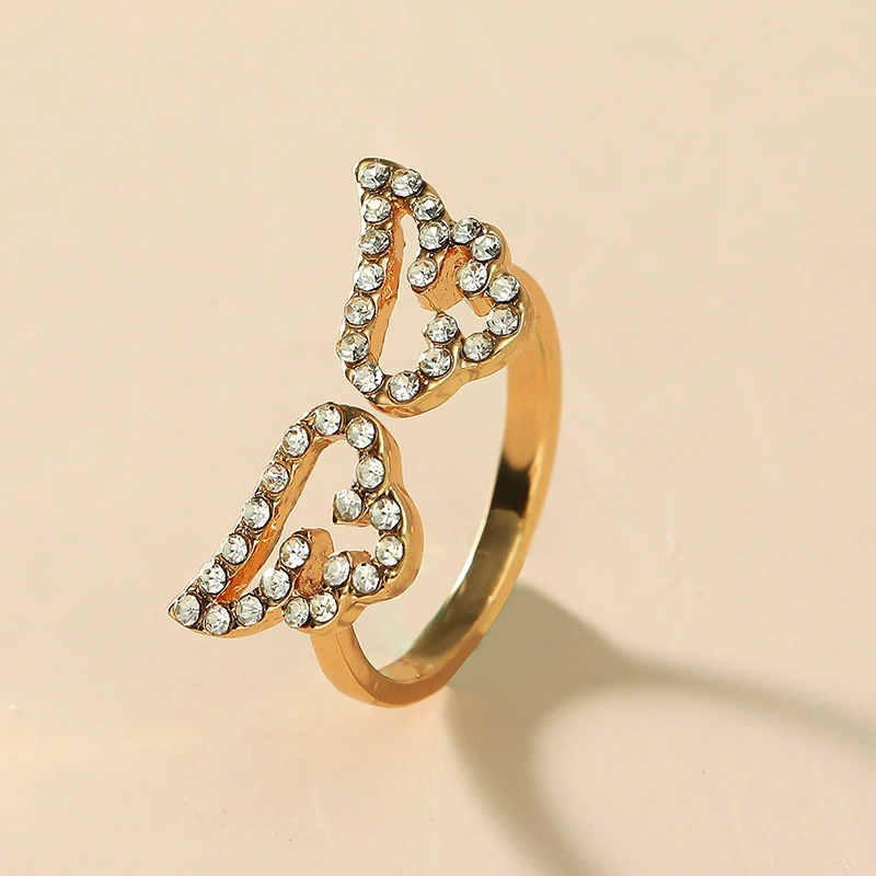 Adjustable Zircon Ring, Korean Style, Micro Inlay, One Size Fits All