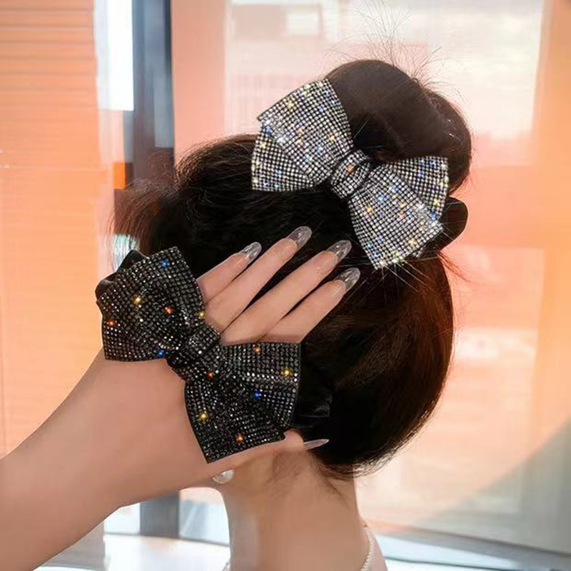 Gomilla para pelo con lazo y strass elegante para mujer_voghion.com