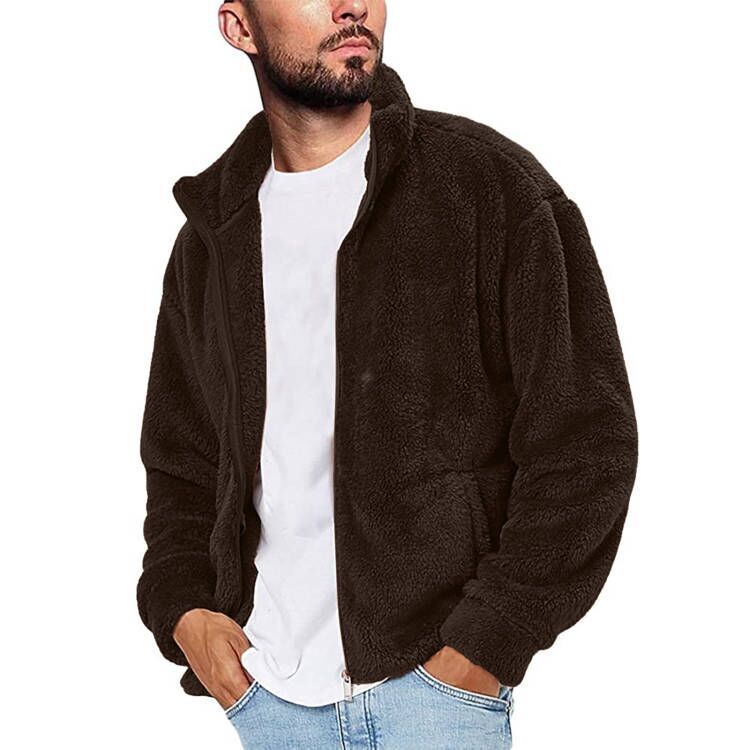 Kapuzenjacke aus Fleece in Unifarben – Modetrend für Herren, Herbst/Winter 2023_voghion.com