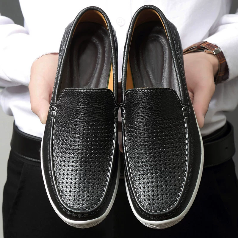 2025 весенняя повседневная обувь Lefu мужская кожаная обувь мужская кожаная ленивая корейская версия плоской мужской обуви оптом