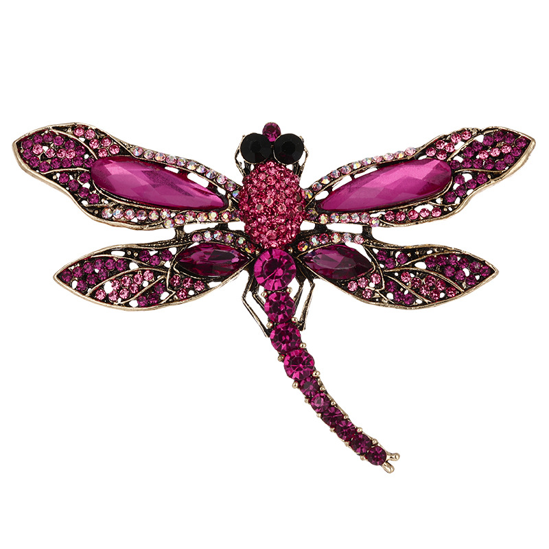Broche de libélula con cristales estilo europeo