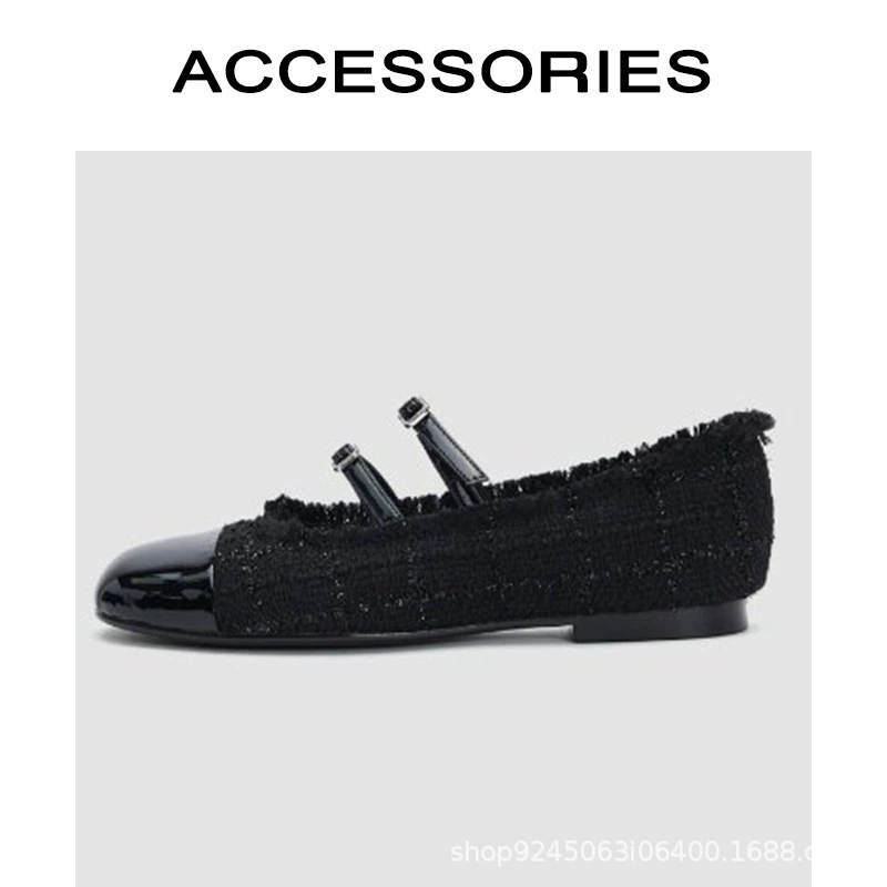 Весенняя обувь на плоской подошве, черная, тренд сезона, стиль Chanel