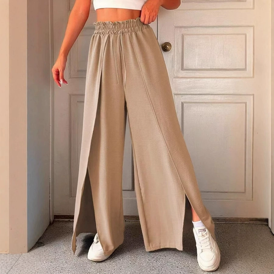 Европейские и американские новые элегантные брюки-палаццо с высокой талией и складками для женщин, весна-лето 2025, свободный крой, Amazon.