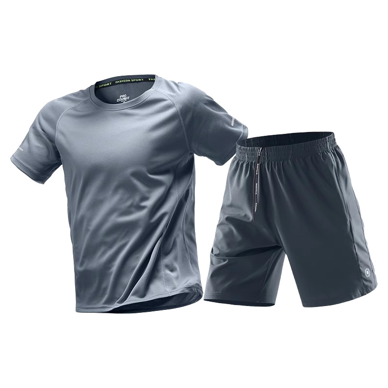 Trajes deportivos de seda de hielo para hombres, ropa de ejercicio, ropa de secado rápido, camisetas de verano, camisetas de baloncesto de entrenamiento delgadas, camisetas de manga corta