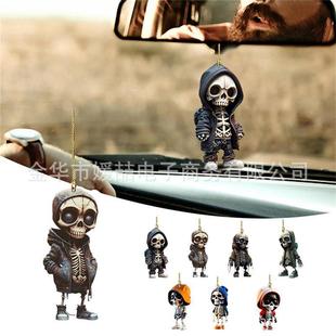 Cross-border Cartoon Skull Acrylic Car Hangers Halloween Tree Hangers Halloween Home Decorations