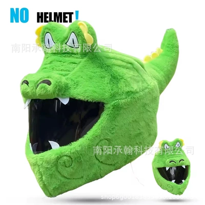 3D Stereo Soft Artificial Rabbit Motosiklet dəbilqələri - one-size-fits-all-crocodile