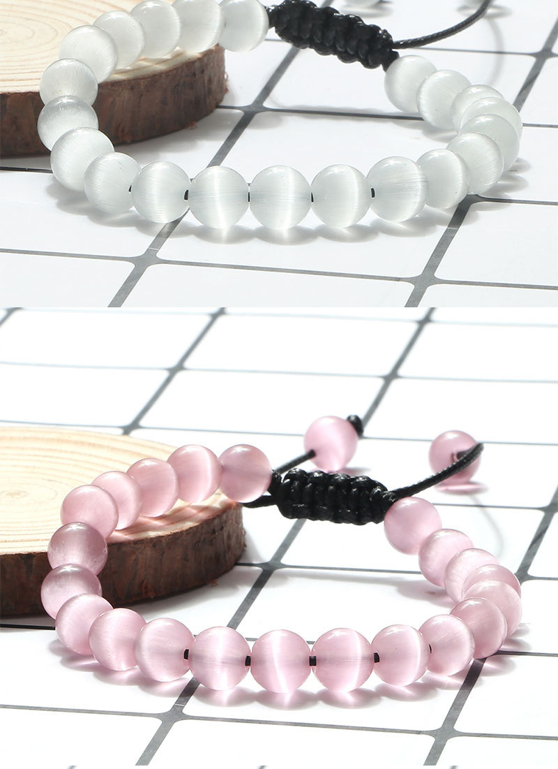 Beaded Bracelet Couple Set Handmade Braided Cat Eye Stone Rope_voghion.com