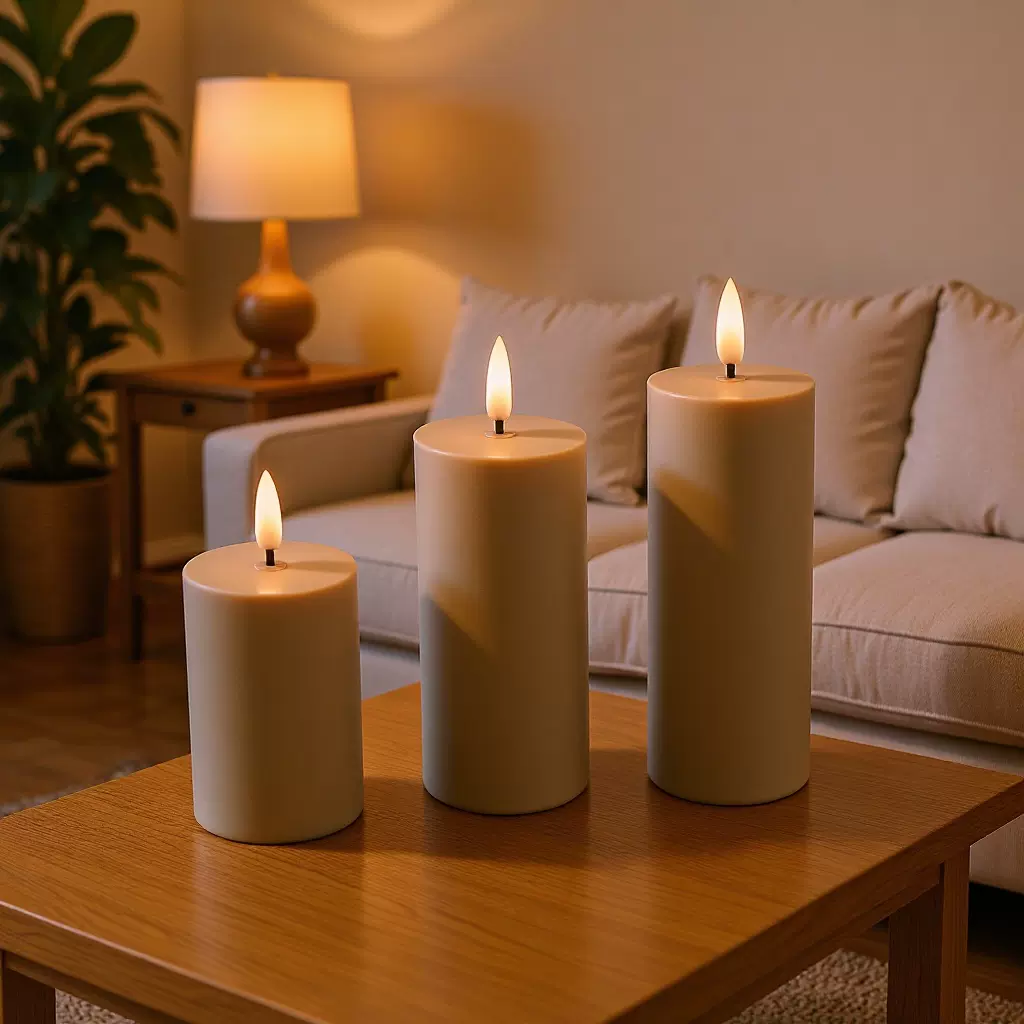 亚马逊塑料蜡烛灯直径5cm电子火焰头派对场地布置道具酥油灯跨境