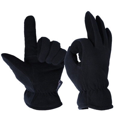 Aozhe Deerskin winter keep warm glove Fleece Cold proof Motorcycle Electric vehicle Riding protect skiing Cross border