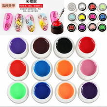 亚马逊美甲彩绘胶12色套装光疗甲油胶画花拉线实色胶高档指甲颜料