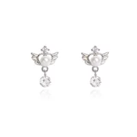 Earrings, magic base angel wings, light luxury style
