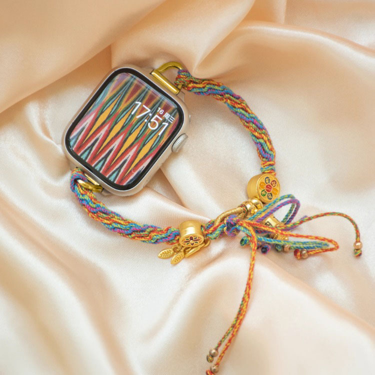 Suitable for Apple Watch strap woven ethnic style tassel bracelet new ultra2/s9/S87654se strap