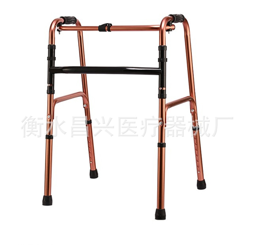 Venta al por mayor de fábrica de aleación de aluminio engrosada ayuda para caminar ancianos ayuda para caminar de rehabilitación ayuda para caminar de cuatro patas plegable ayuda para caminar
