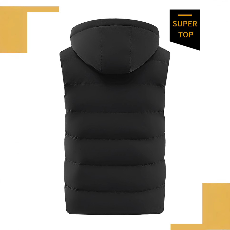 Chaleco de calefacción de doble control inteligente Zone 11 temperatura constante de los hombres con capucha USB carga transfronteriza abajo Chaleco de calefacción de algodón