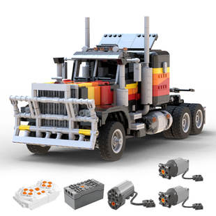 Building Blocks Cross-Border Moc-138757 Tech Semi-Trailer Truck Model 1608 Particle Number Christmas Gift
