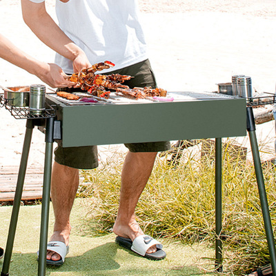 原始人加厚烧烤炉家用木炭烧烤架户外工具野外碳烤炉烤肉炉子架子|ms
