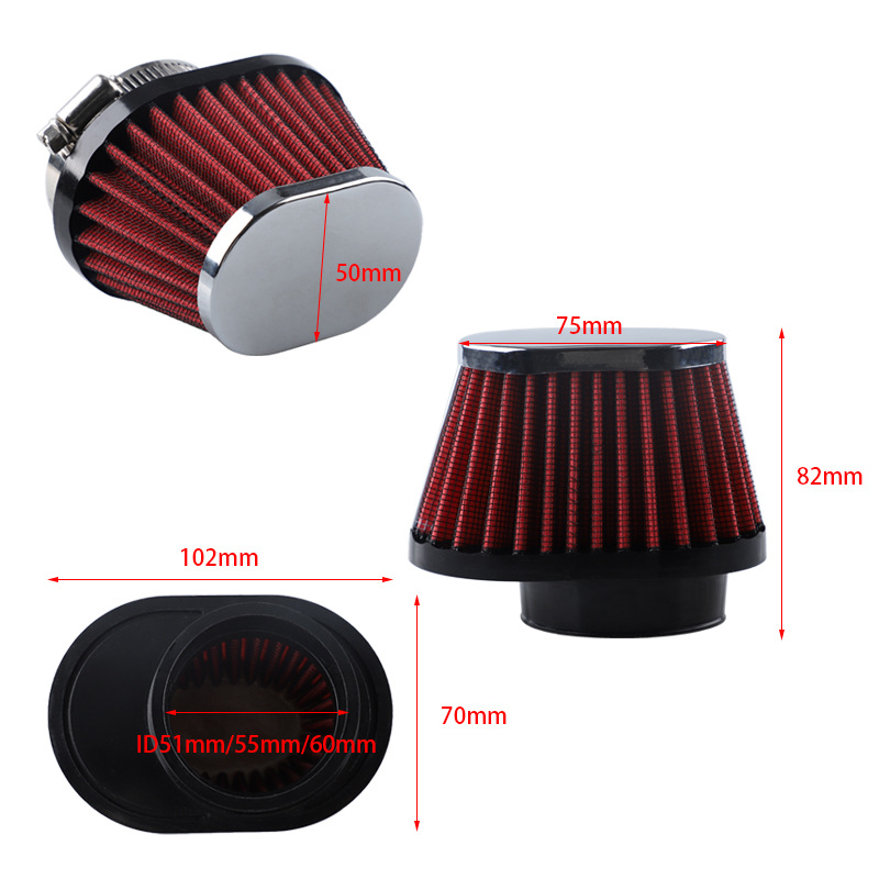Car and Motorcycle Air Intake Modification 51/55/60mm Air Filter Mushroom Head Exhaust Gas Filter Mushroom Head