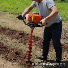 便携式小型汽油钻坑机2200W地钻打桩机电线杆广告牌埋设刨坑机