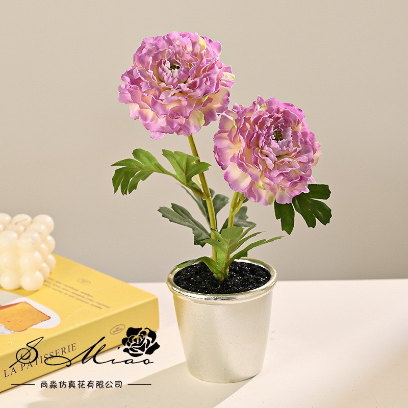 Simulación de doble camellia multicapa bonsai decoración creativa sala de estar interior decoración de estudio flor artificial bonsai image 13