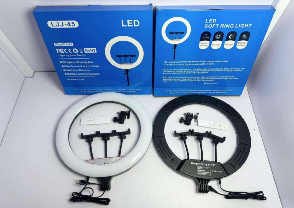 Lámpara de transmisión en vivo de tres colores 10 pulgadas 12 pulgadas 13 pulgadas 14 pulgadas 18 pulgadas 22 pulgadas Luz de anillo Selfie Luz de fotografía de belleza