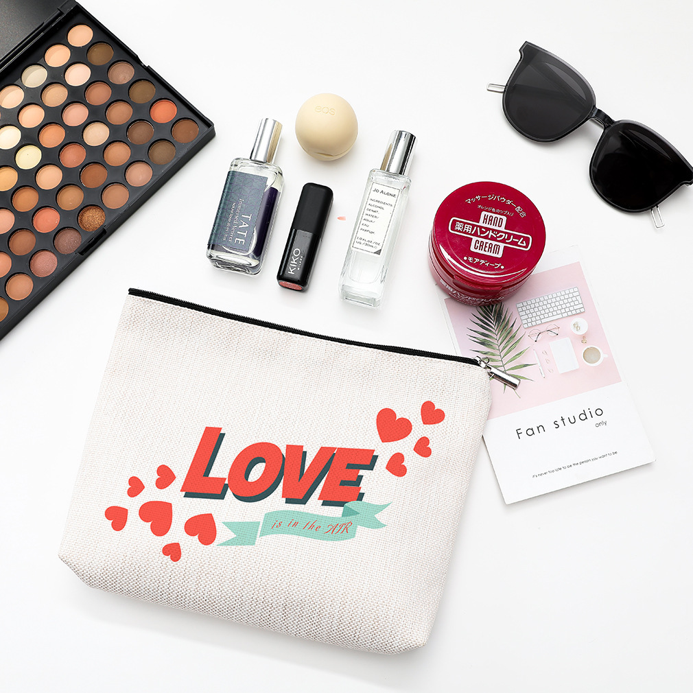 Bolsa de cosméticos simple europea y americana impermeable de algodón y lino bolsa de cremallera bolsa de almacenamiento de joyas cosméticas bolsa de almacenamiento de artículos de tocador bolsa