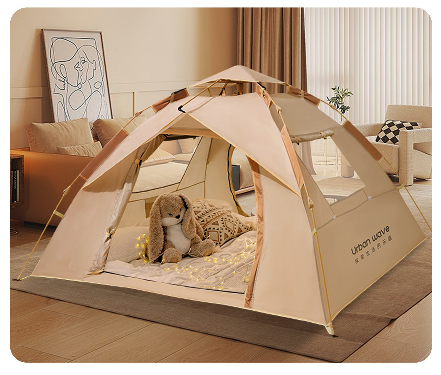 Tent for Outdoor Camping, Foldable, Portable, Fully Automatic Quick-Opening Tent, Outdoor Rainproof, Sun Protection, Thickened Tent