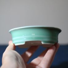 紫砂花盆陶瓷盆景盆微型手工盆青瓷开片青色掌上盆栽多肉小盆