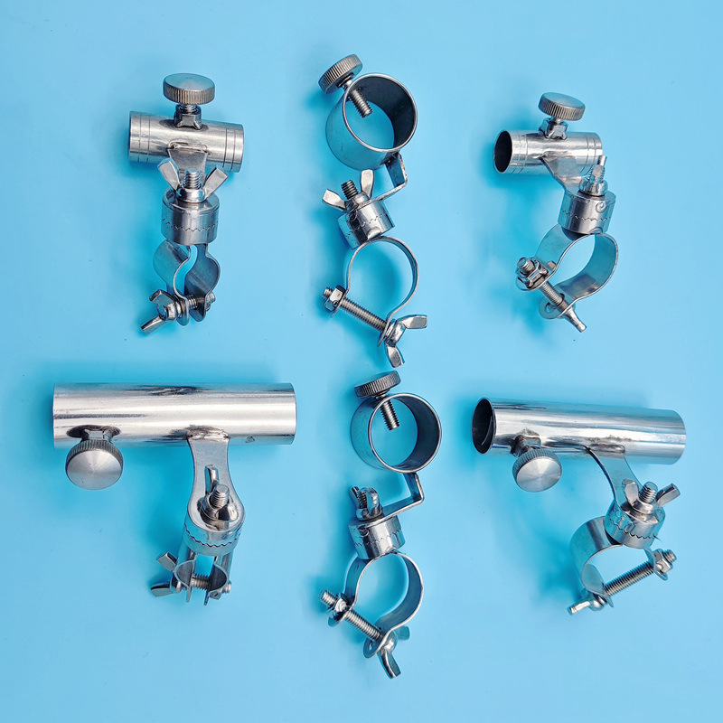 Fishing Chair Accessories Stainless Steel Three-Piece Set Battery Stand Fish Protection Stand Bait Plate Bracket Multifunctional Universal Lamp Stand