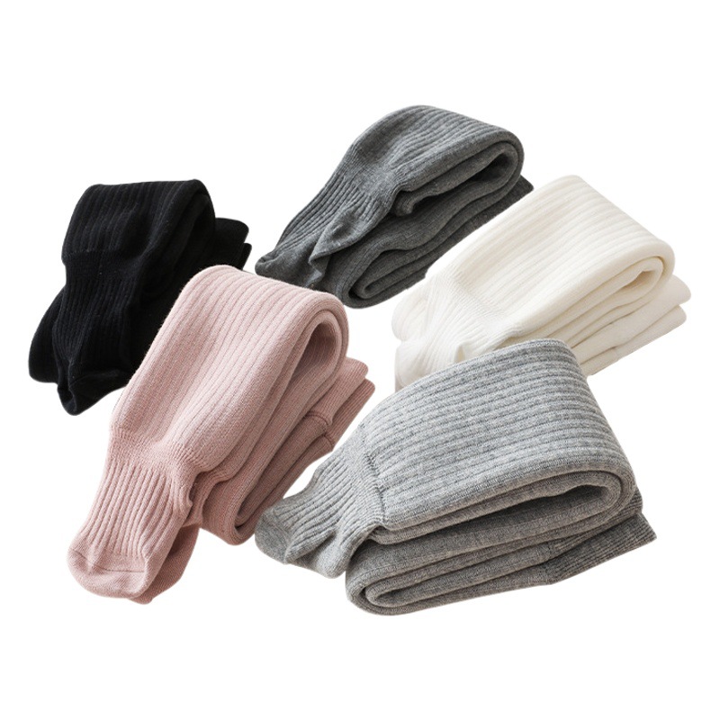 Leggings de invierno para bebé, forrados de lana, gruesos, nuevo modelo, color liso, cálidos, para niñas recién nacidas.