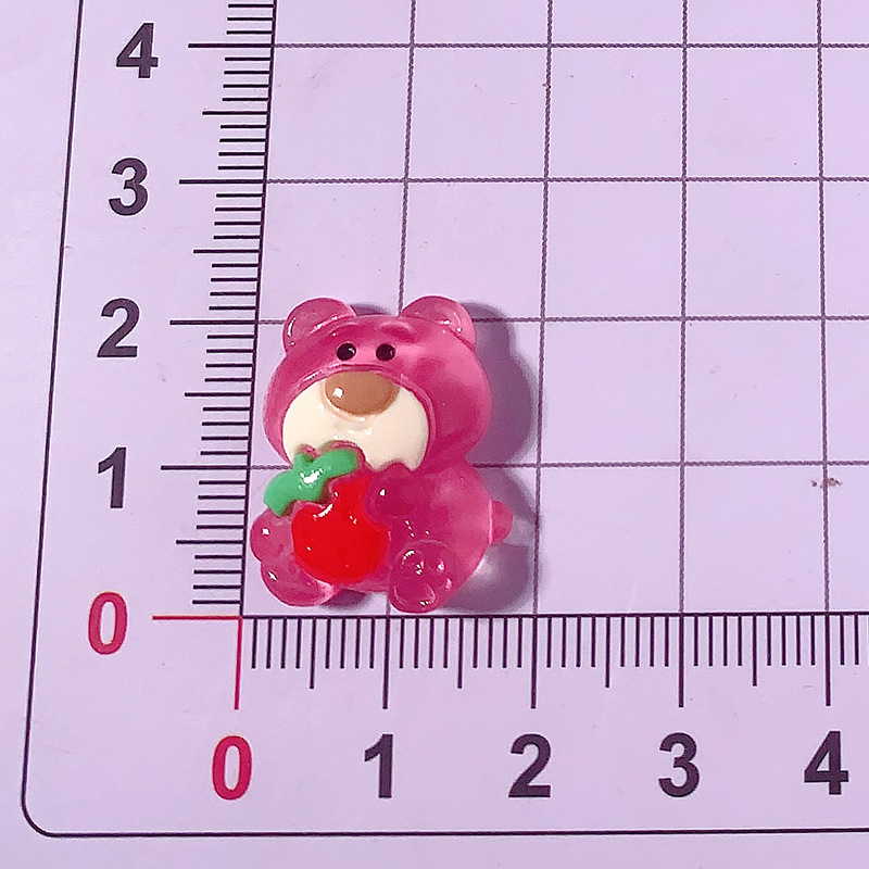 Dibujos animados transparente fresa oso bricolaje accesorios de resina gel de crema accesorios para el cabello funda para teléfono móvil hebilla de zapatos pegatinas de refrigerador material hecho a mano