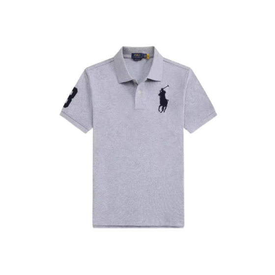 Foreign Trade Paul Short-sleeved Polo Shirt Men's Loose plus size Lies Solid Color Printed Paul Shirt