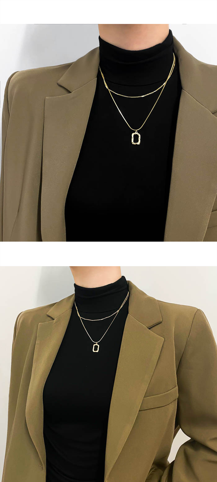 Fashion Geometric Titanium Steel Tassel Chain Necklace 1 Piece