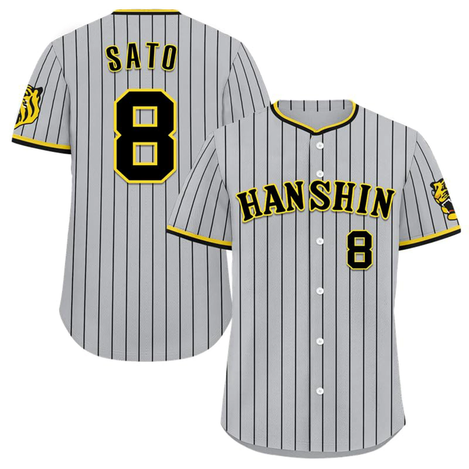 Кроссбордер бейсбольные формы японские Hanshin Tigers "Wild Ball" Tigers "Tigers" сублимационная метка