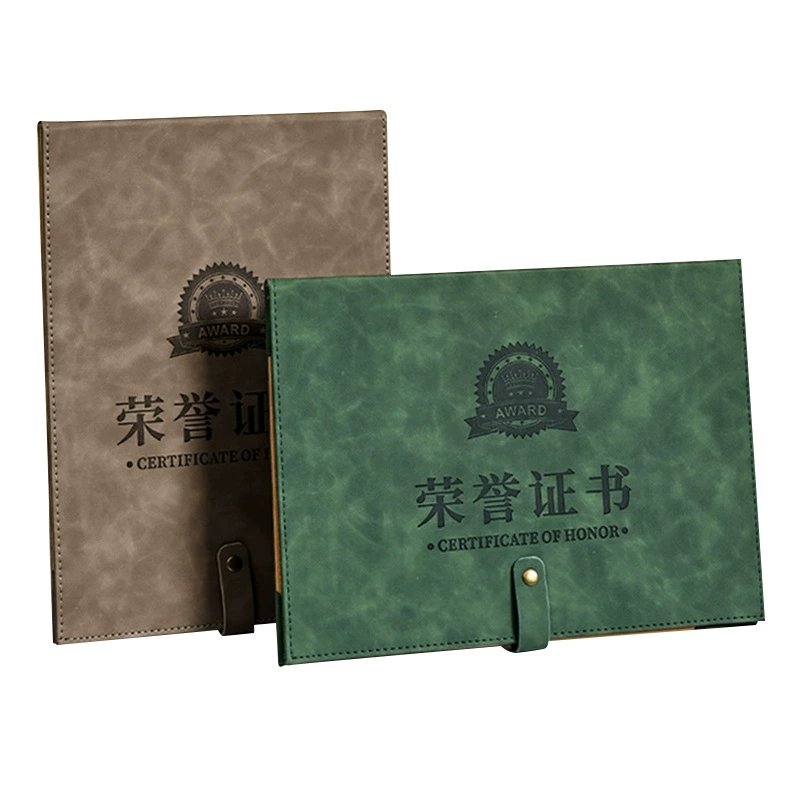 Certificate of Honor Customized Horizontal Color Changing Leather Gold Hot Hot Vertical Award Winning Cover Cover Customized Inner Core Printing WW